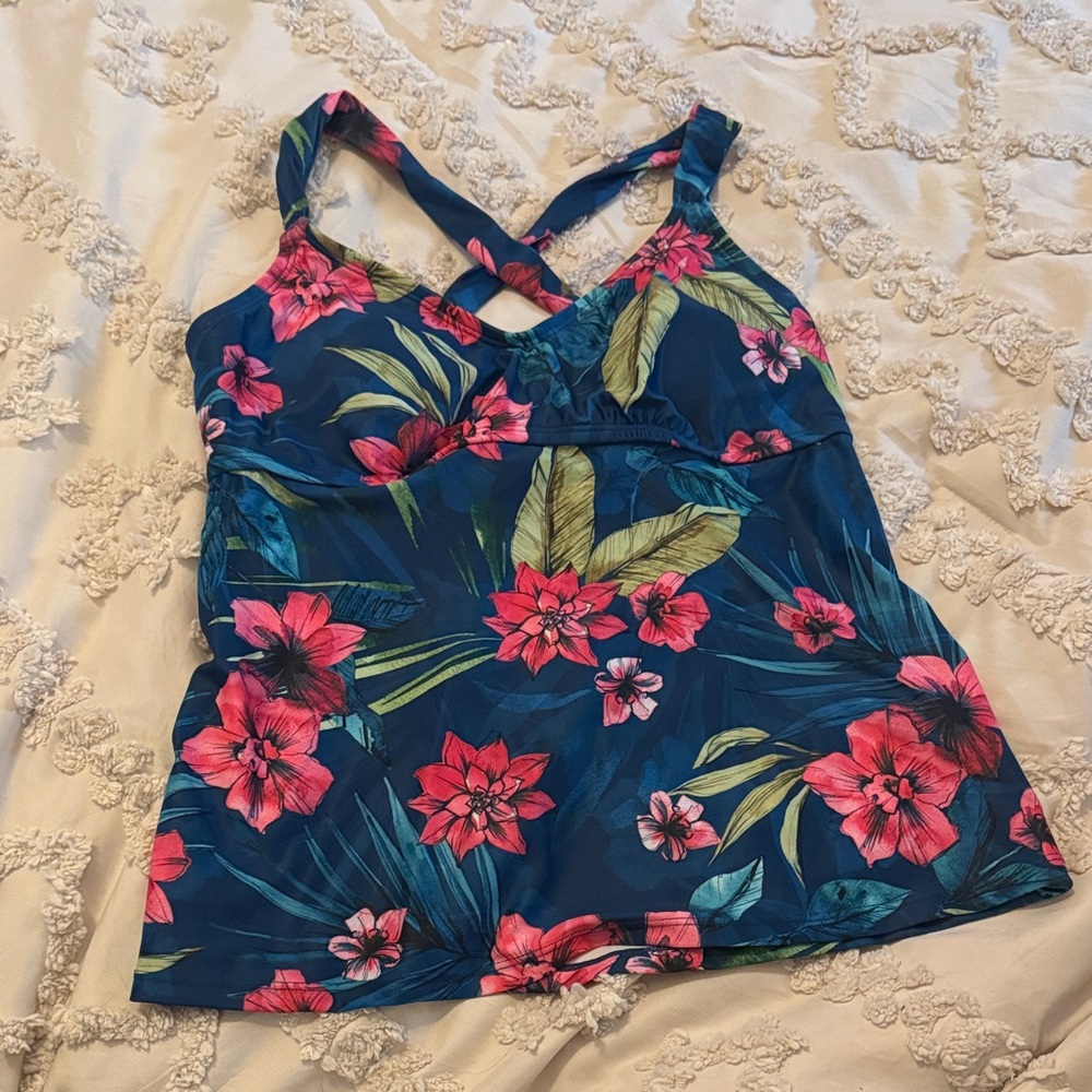 Kona Sol Tropical Floral Swim Camisole